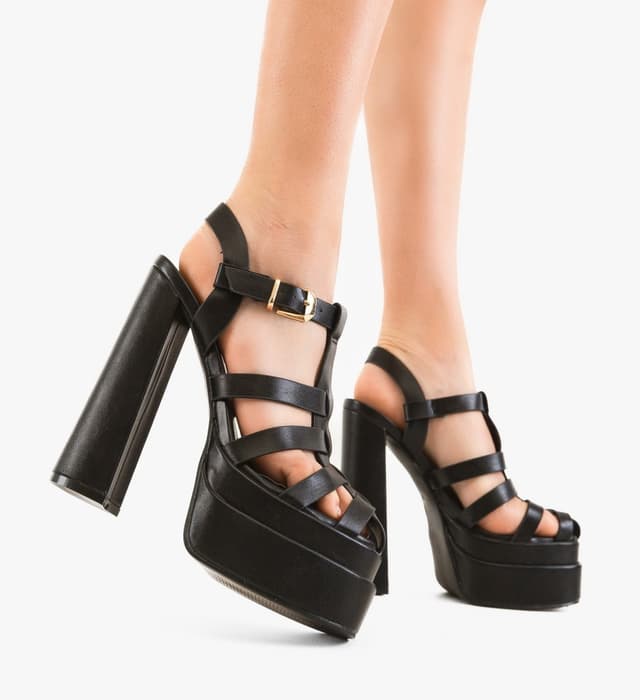 Sandale cu toc Brett Negre