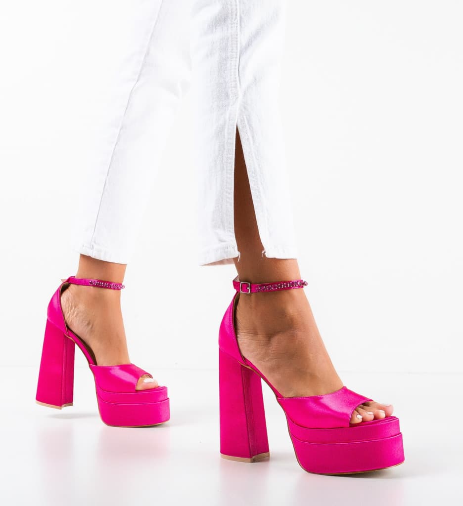 Sandale cu toc Pugh Fuchsia