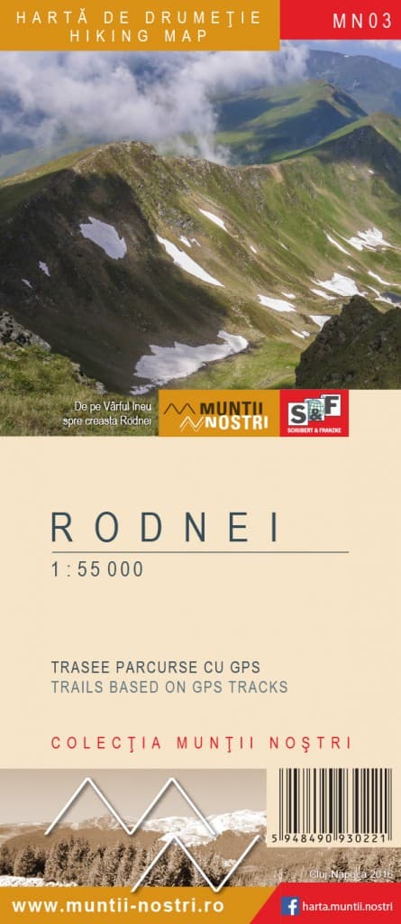 Harta de drumetie a Muntilor Rodnei |
