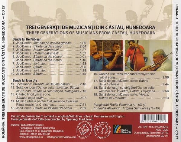 Trei Generatii De Muzicanti Din Castau, Hunedoara / Three Generations Of Musicians From Castau, Hunedoara | Various Artists