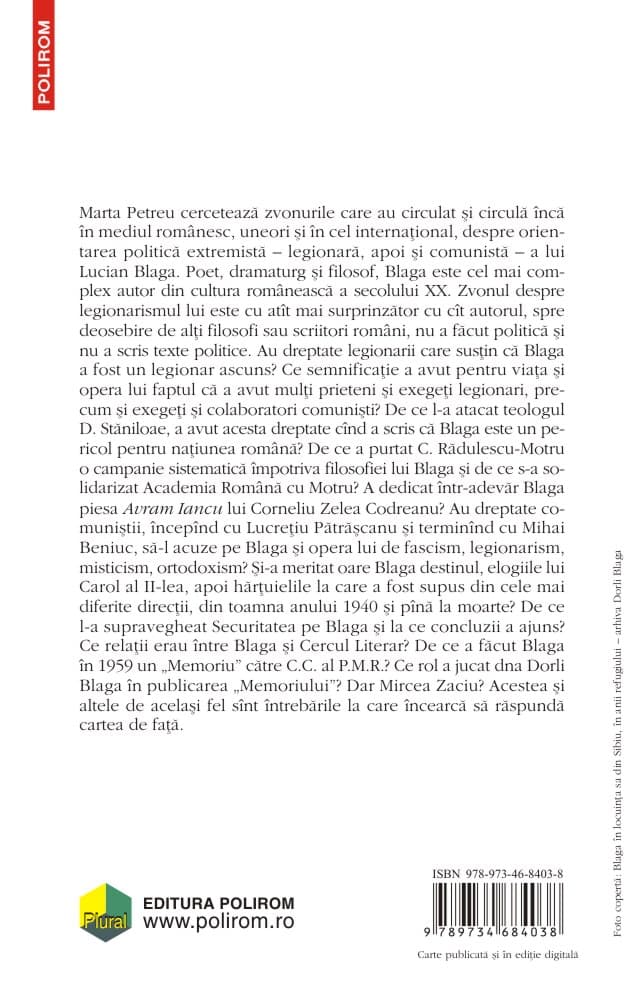 Blaga, intre legionari si comunisti | Marta Petreu
