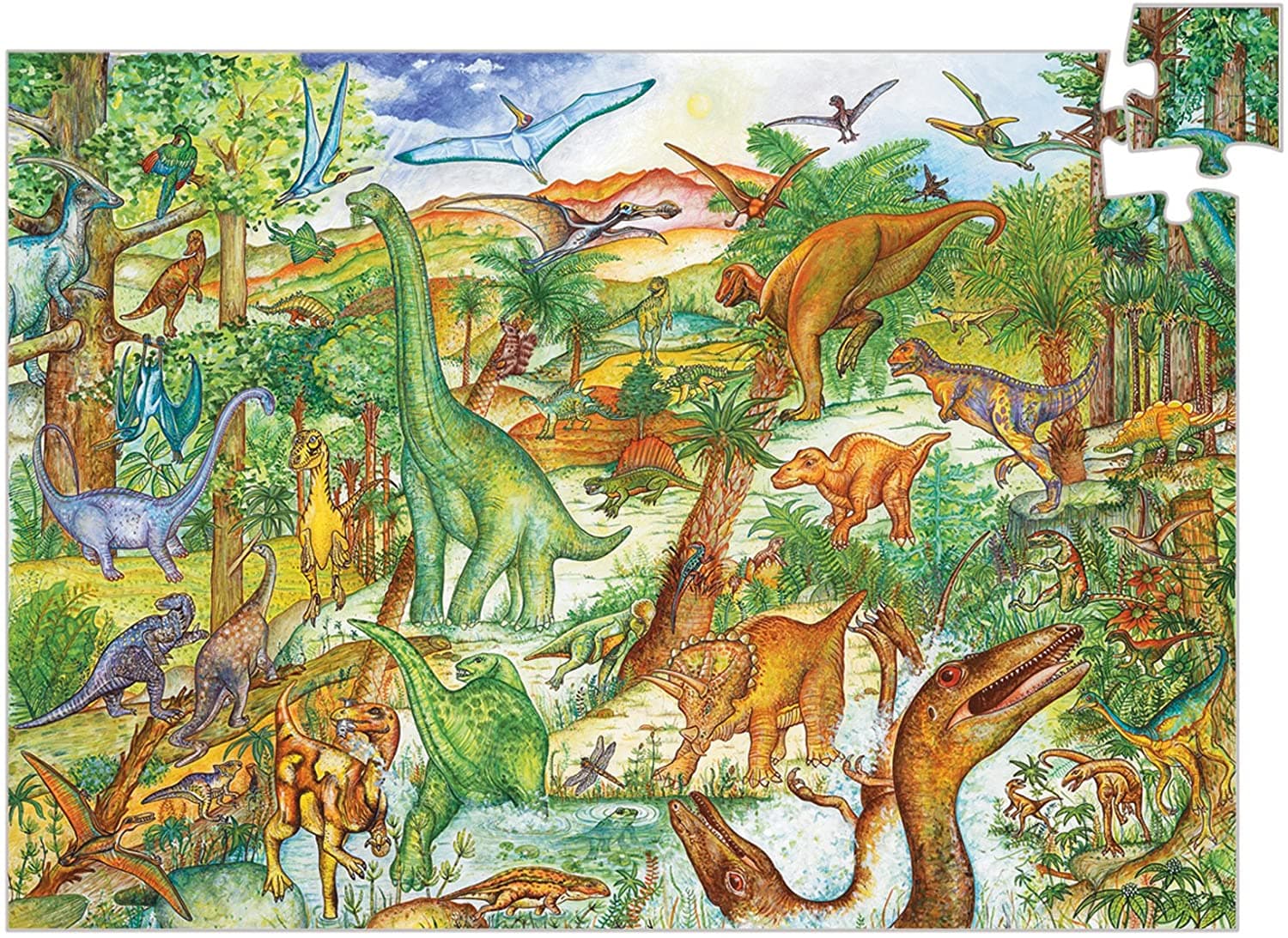 Puzzle 100 piese - Observation - Dinozauri | Djeco
