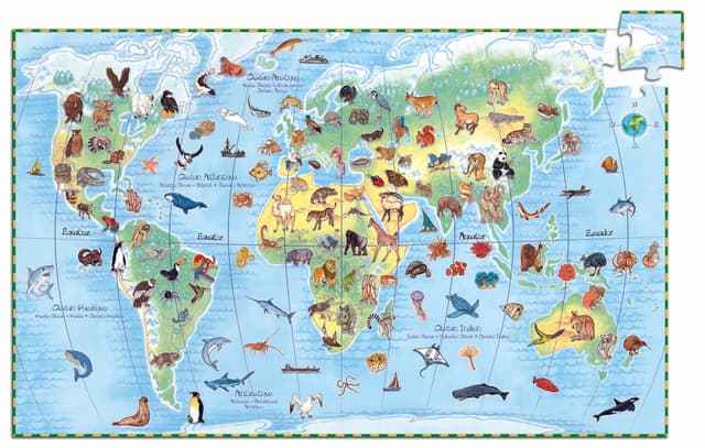 Puzzle 100 piese - Observation - Animalele Lumii | Djeco