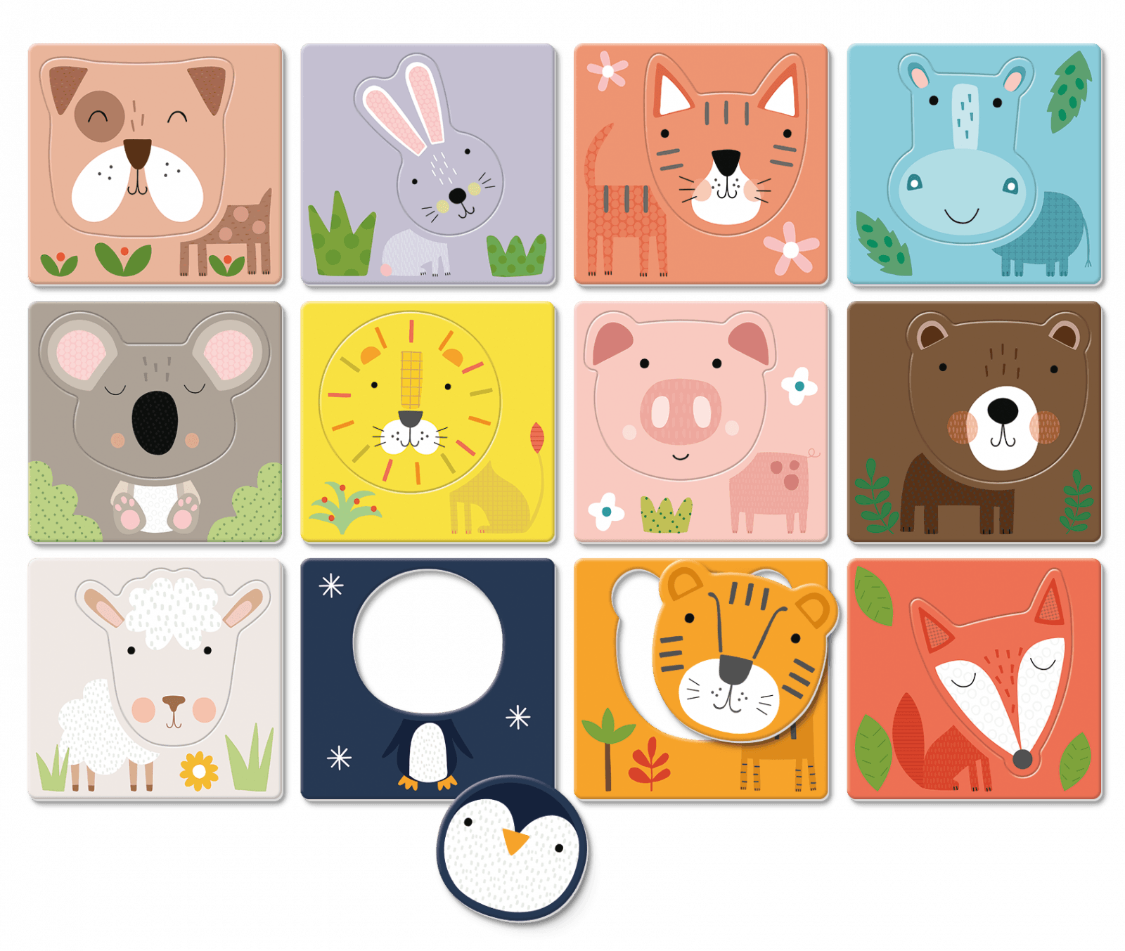Puzzle educativ - Play Dudu: Little Faces-Shapes and colors | Ludattica