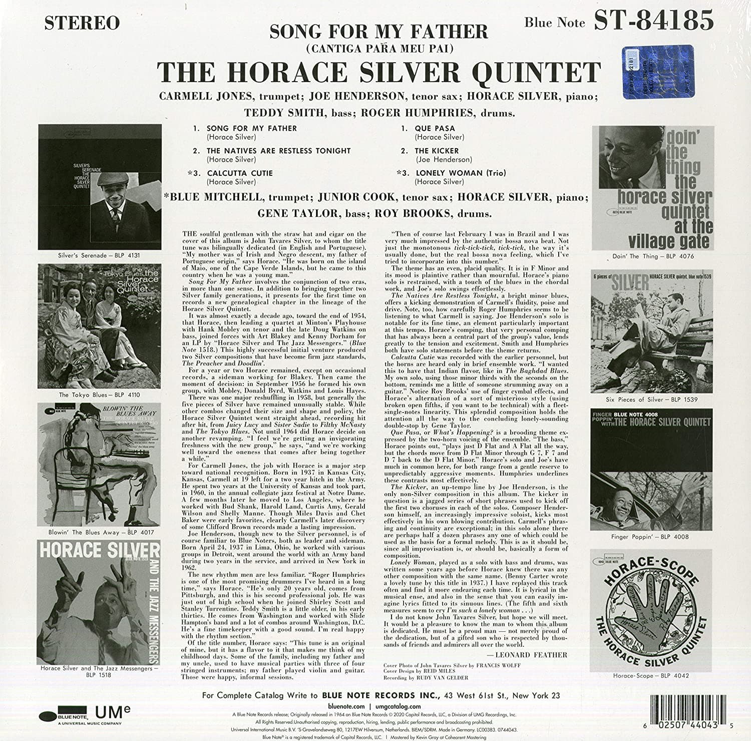 Song For My Father (Cantiga Para Meu Pai) - Vinyl | Horace Silver