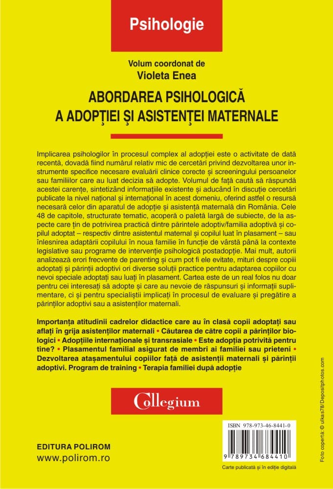 Abordarea psihologica a adoptiei si asistentei maternale | Violeta Enea