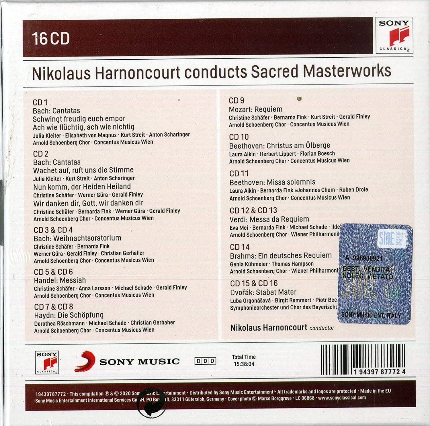 Nikolaus Harnoncourt Conducts Sacred Masterworks  | Nikolaus Harnoncourt, Various Artists