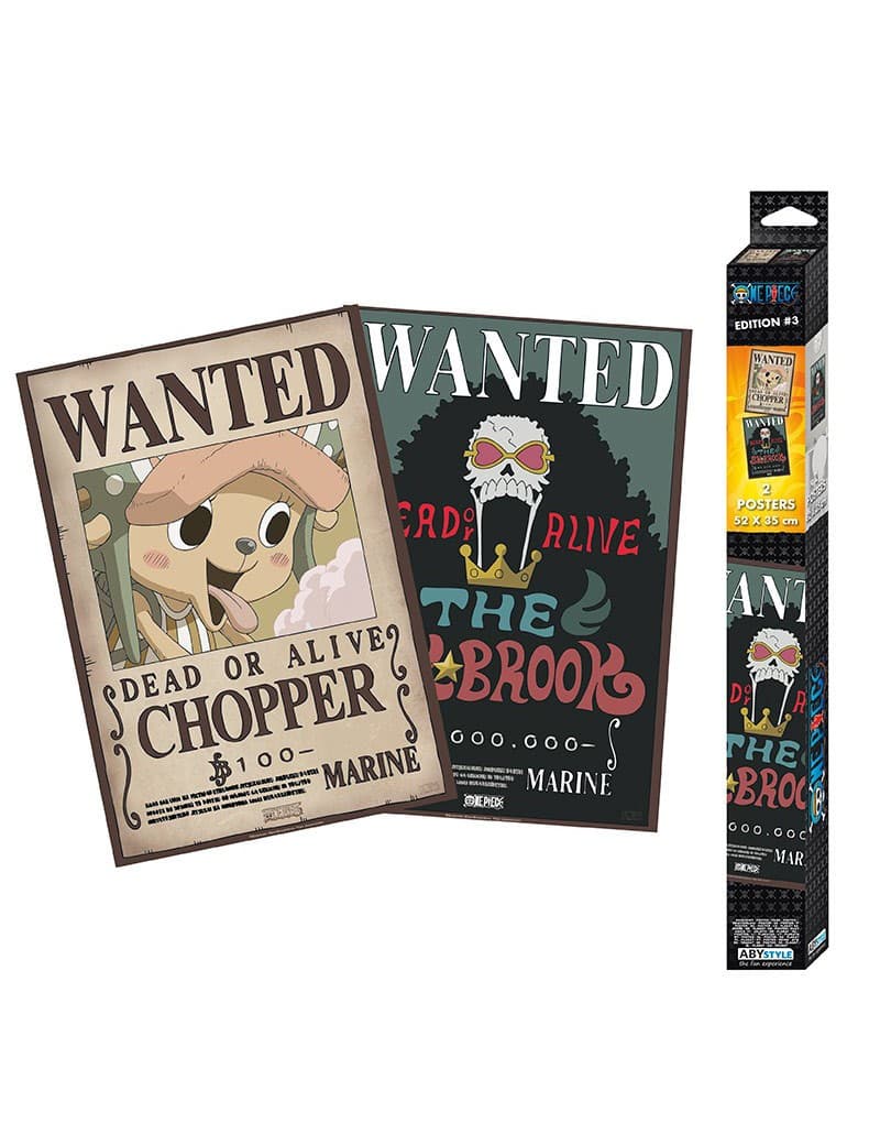 Set 2 Postere - One Piece - Wanted Brook & Chopper  |  ABYStyle