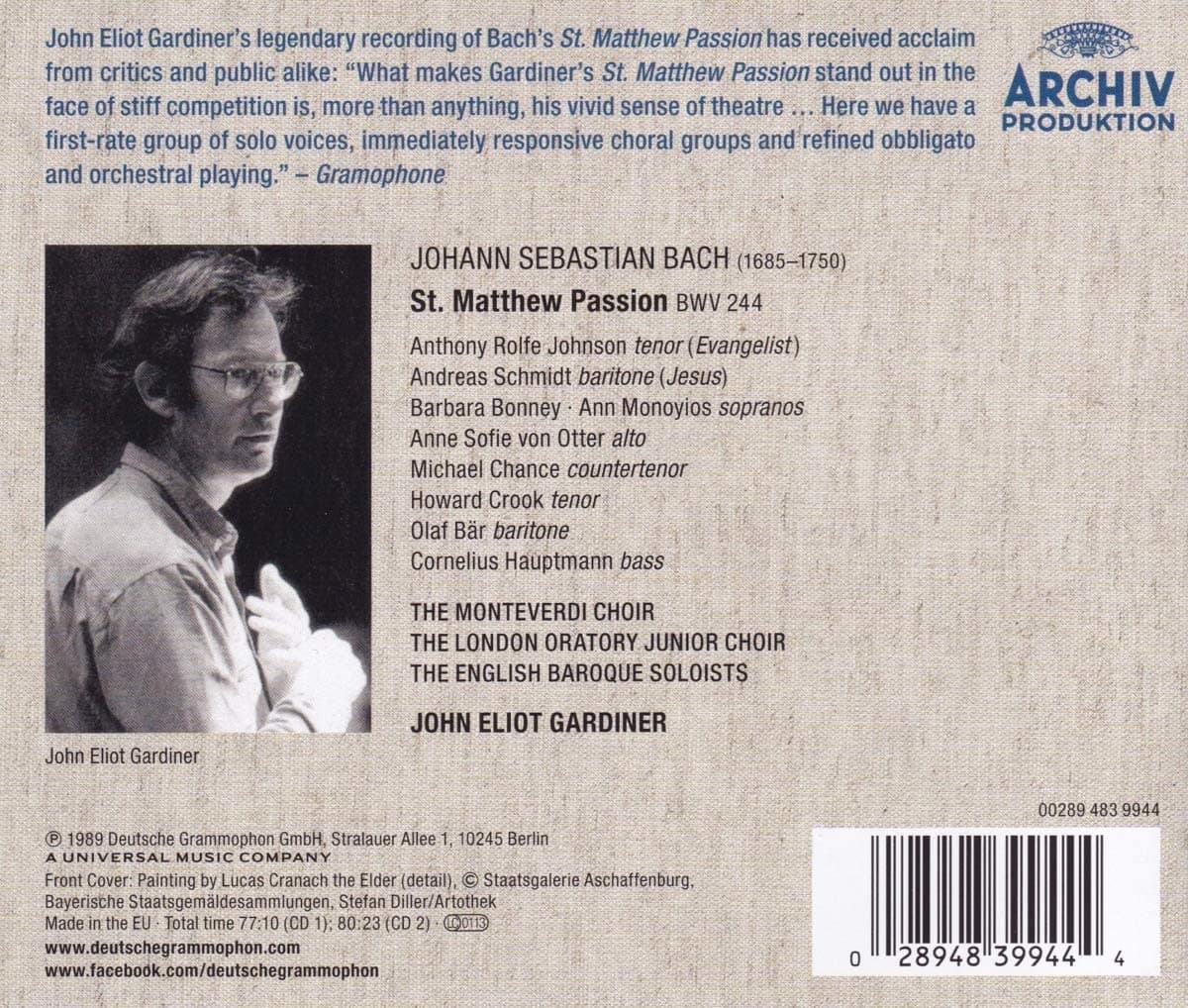 Bach: St Matthew Passion | Johann Sebastian Bach, Barbara Bonney, Olaf Bar