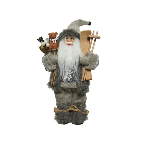 Figurina - Santa Polyester Sleigh Giftbag - Grey | Kaemingk