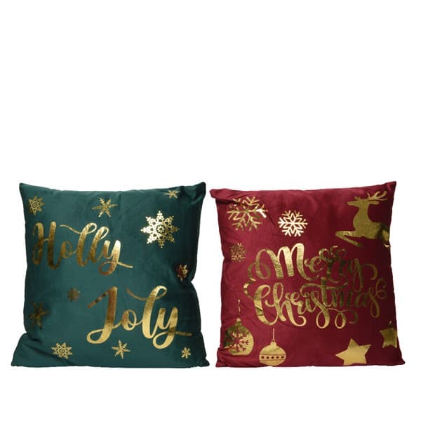 Perna - Cushion Polyester Velvet Foil Text Print - mai multe culori | Kaemingk