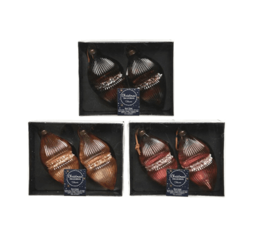 Set 2 globuri - Olive Glass Glitter - mai multe culori | Kaemingk