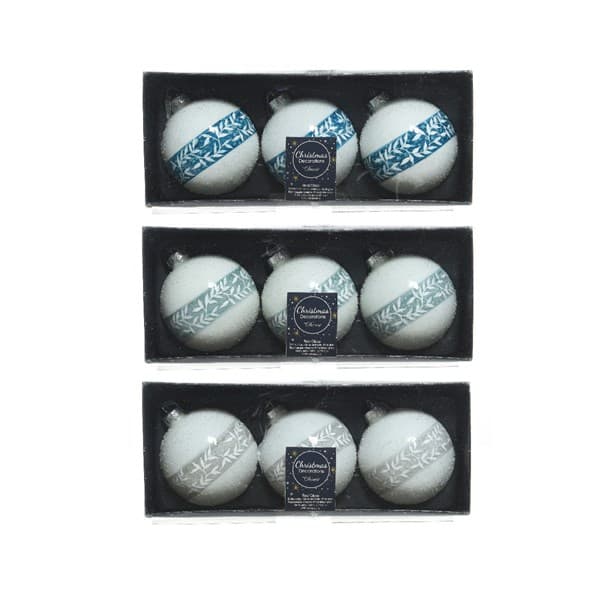 Set 3 globuri - Glass Clear Beads, Dots, Leaves - mai multe culori | Kaemingk