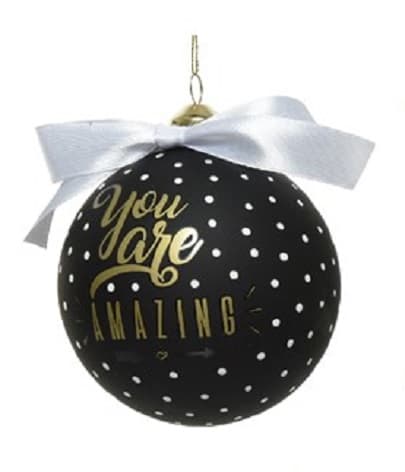 Glob decorativ - Bauble Glass Gift Text - Amazing | Kaemingk