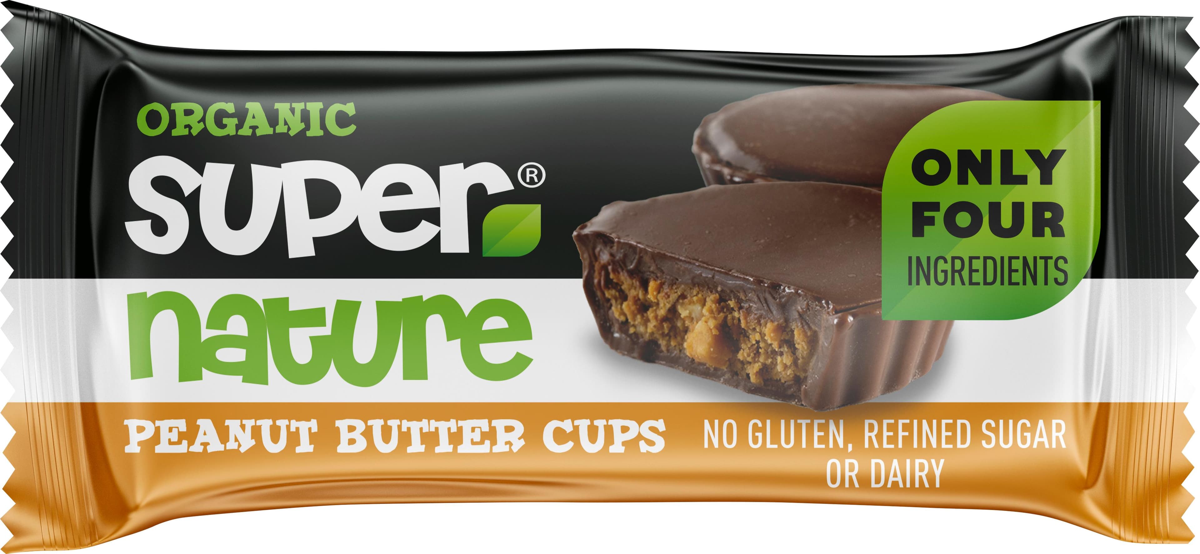 Cupe de ciocolata cu unt de arahide bio - Super Nature 40 g | Supernature
