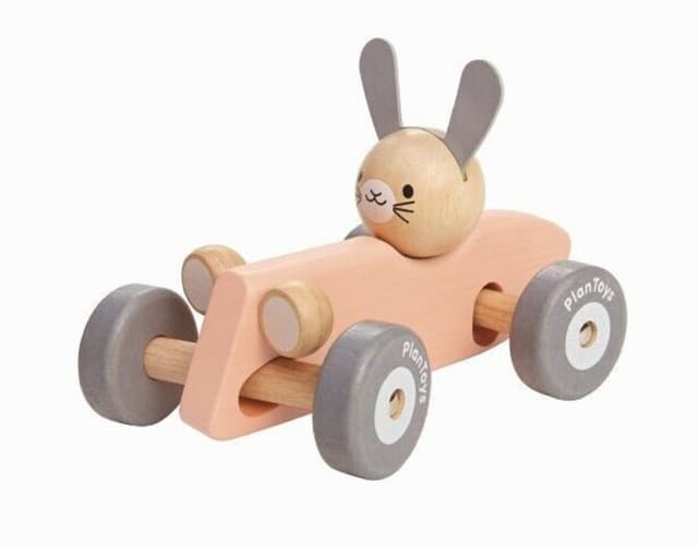 Masina de lemn - Bunny Racing Car | Plan Toys