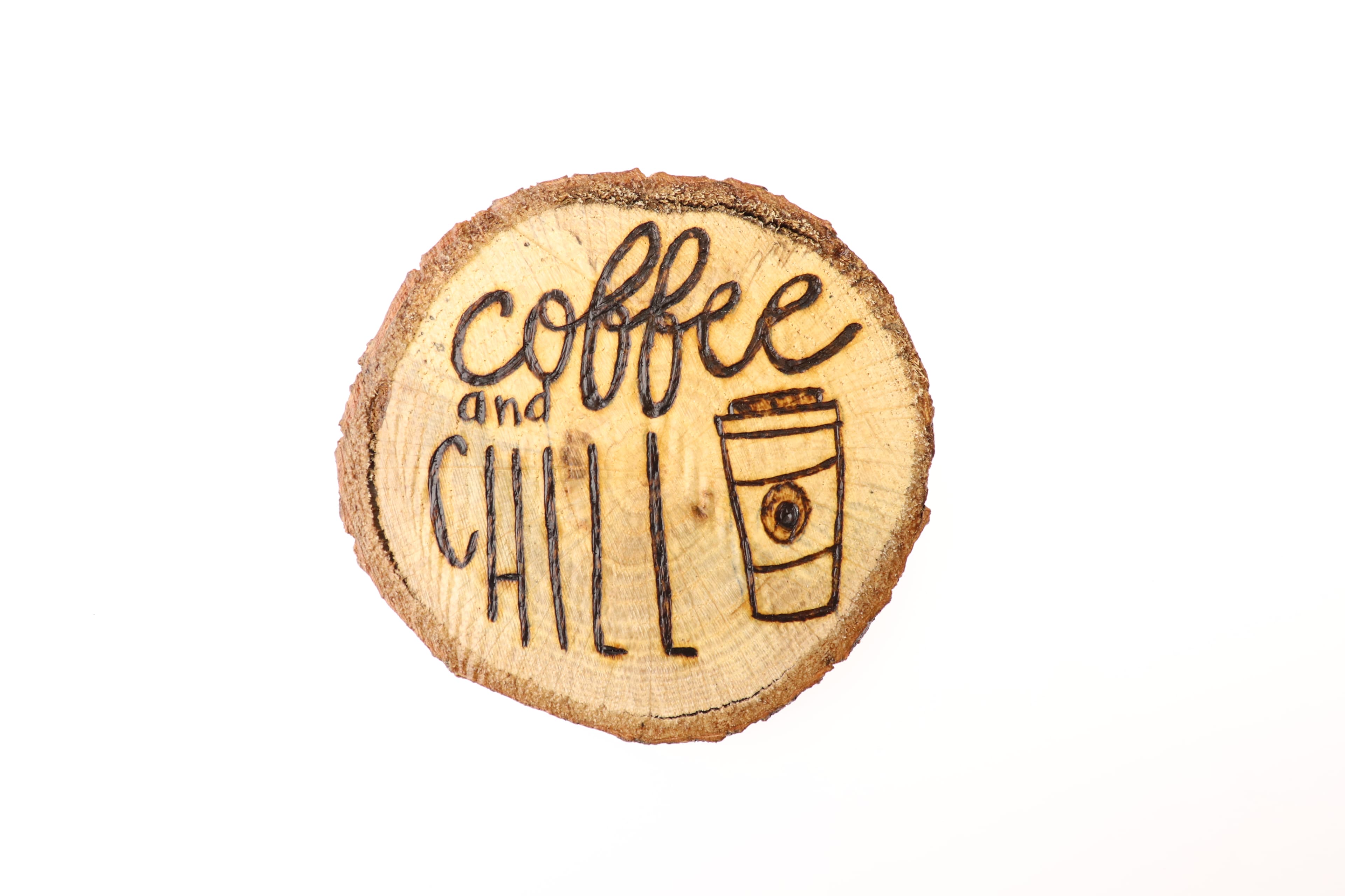 Suport de pahare, din lemn reciclat "Coffee and chill" | Deco Sara's Handmade