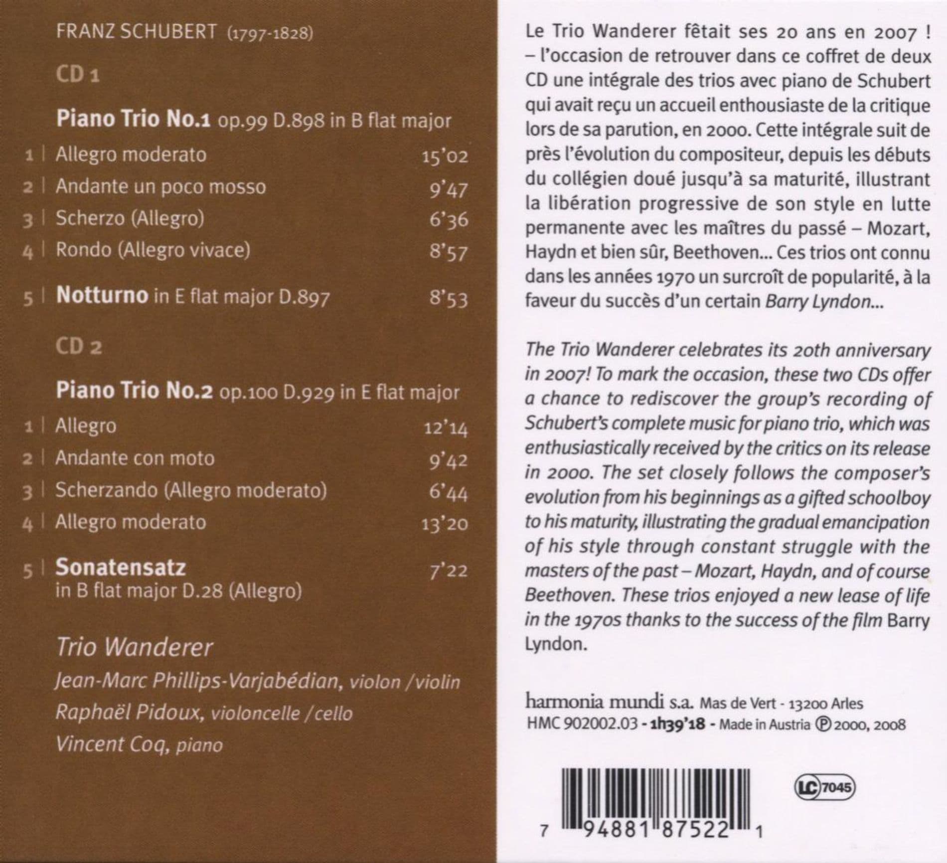Franz Schubert: Trios op. 99 & 100 | Franz Schubert