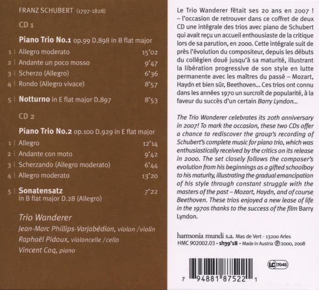 Franz Schubert: Trios op. 99 & 100 | Franz Schubert