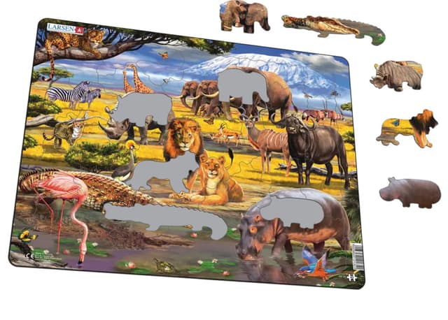 Puzzle - Savana Africana, 43 piese | Larsen