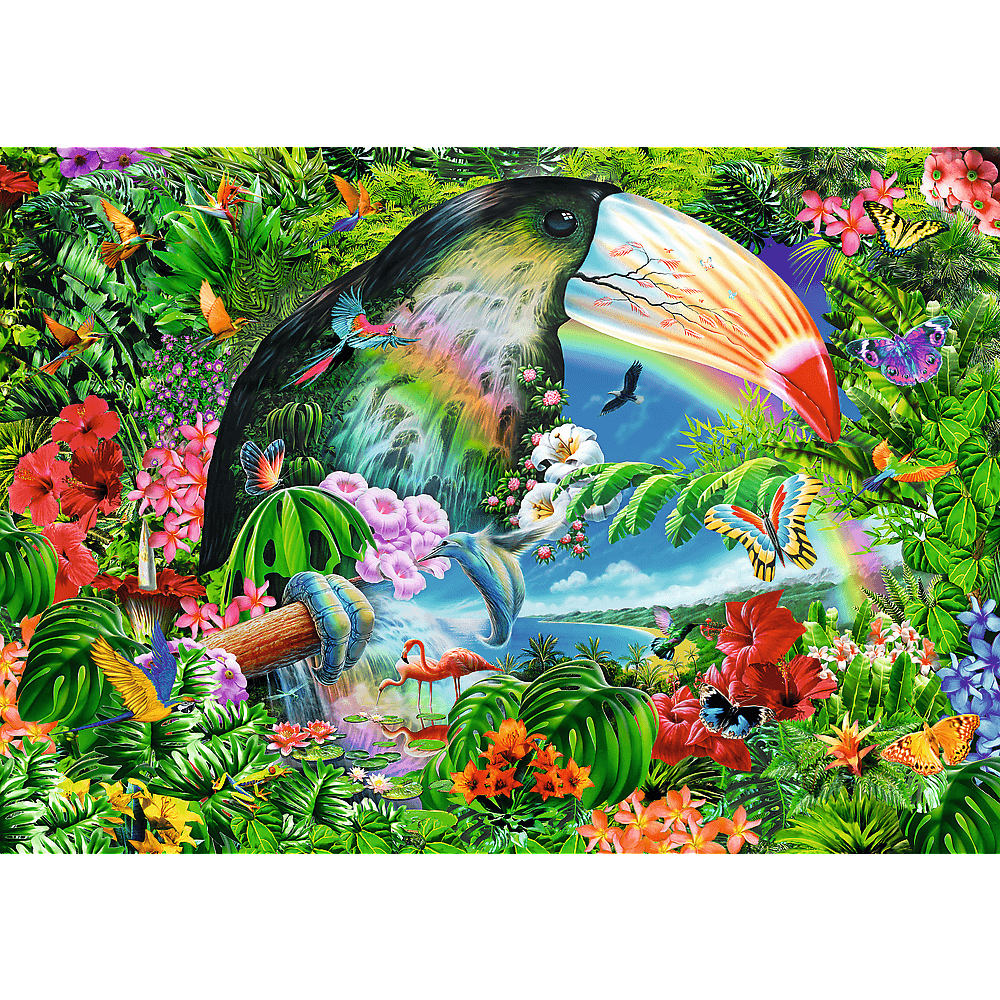 Puzzle 1040 piese - Spiral - Tropical Animals | Trefl