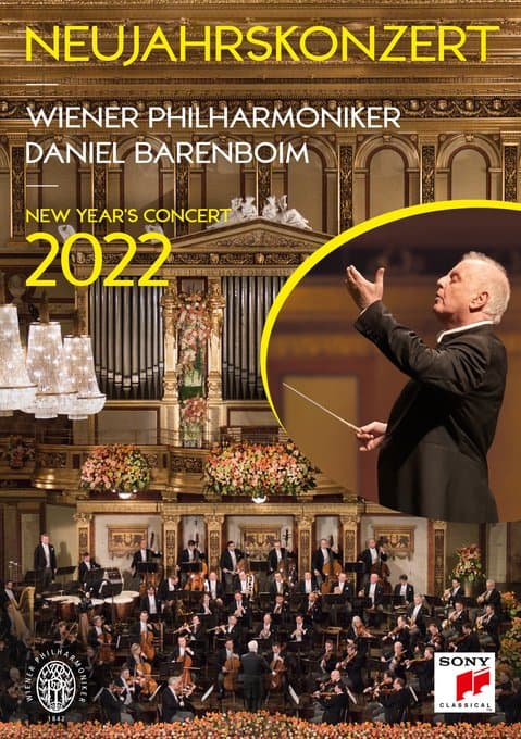 Neujahrskonzert 2022 (New Year's Concert) | Wiener Philharmoniker, Daniel Barenboim, Johann Struass, Josef Strauss, Joseph Hellmesberger