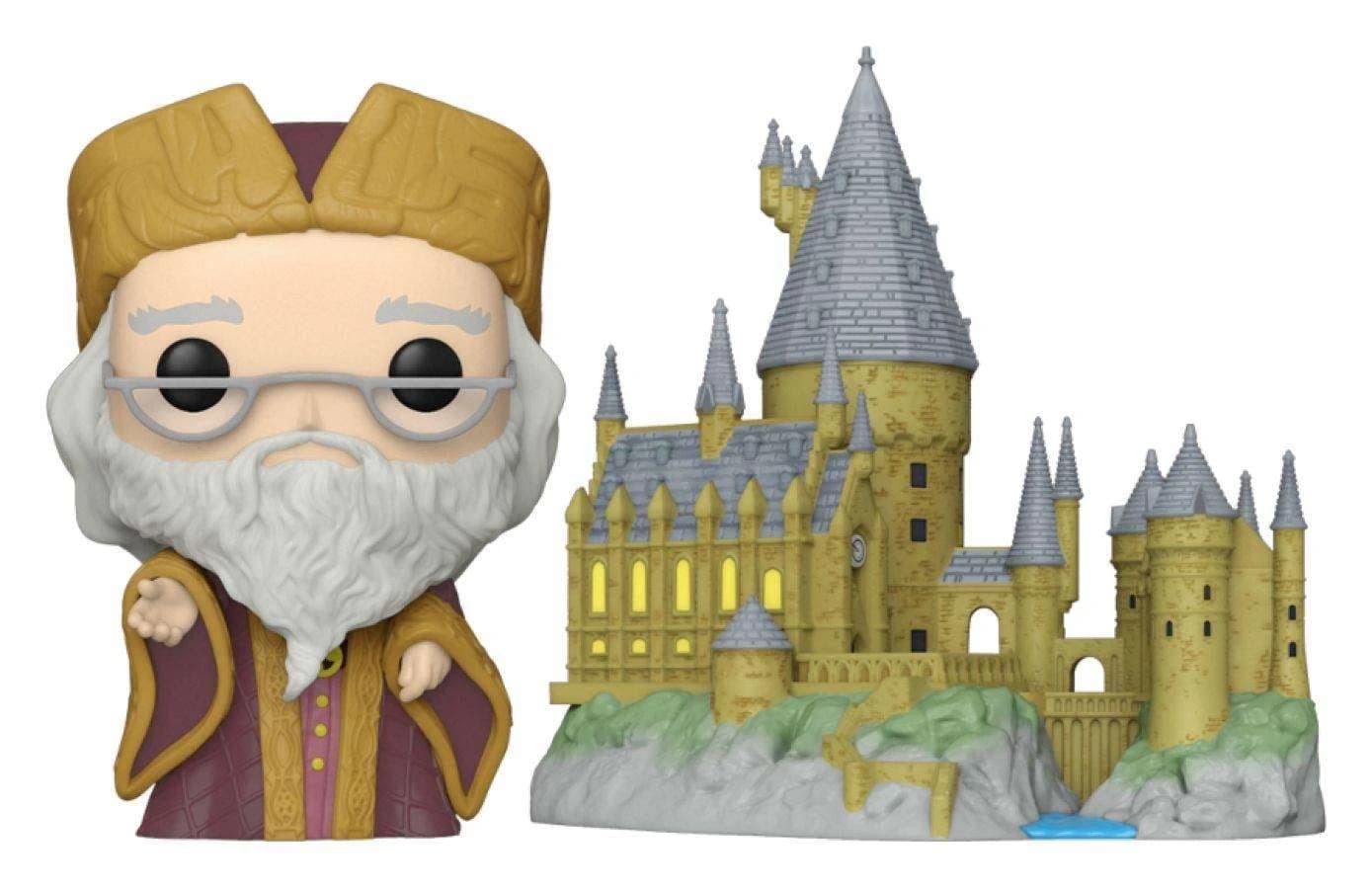 Figurina - Harry Potter - Albus Dumbledore With Hogwarts | Funko