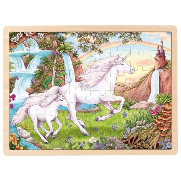 Puzzle din lemn - Unicorn | Goki