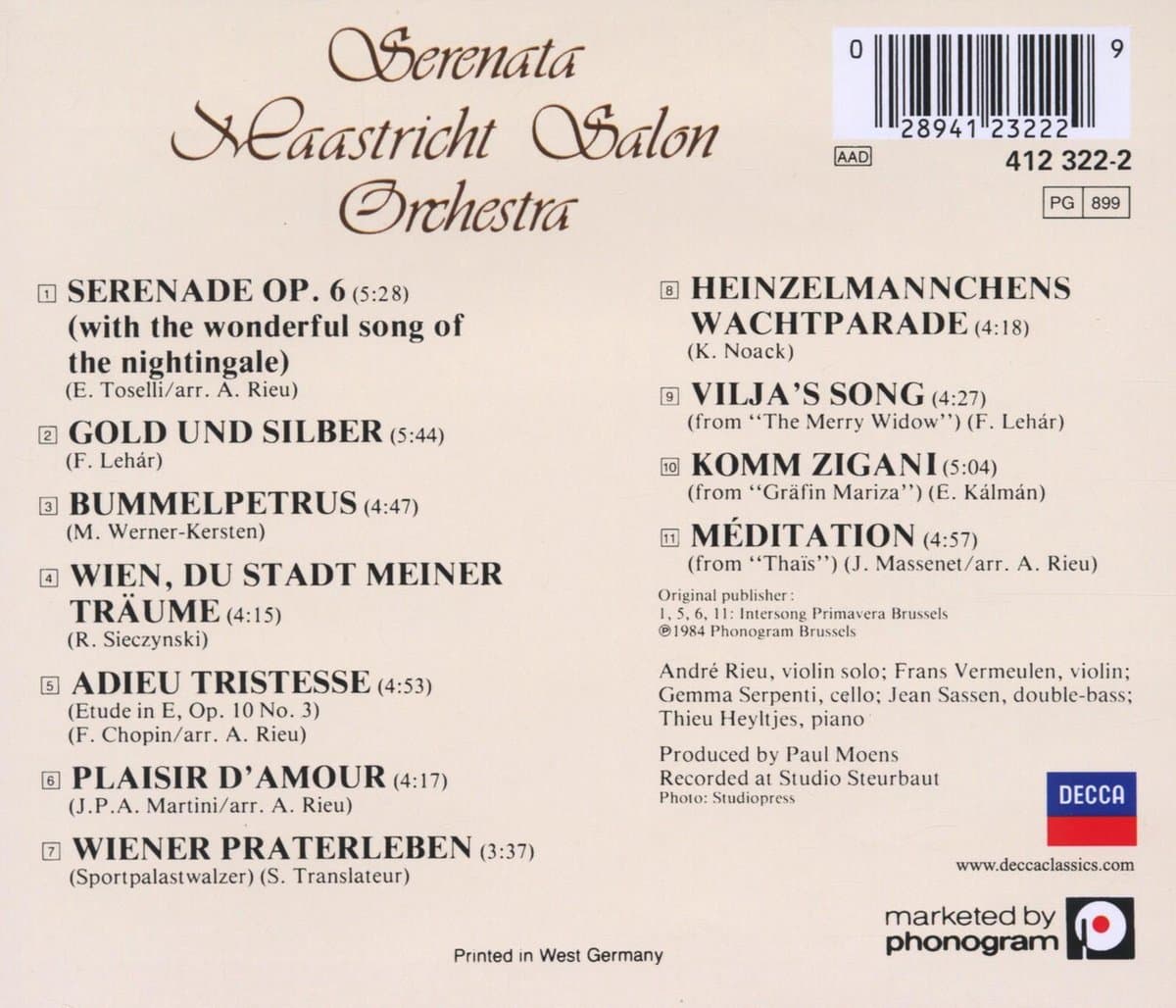 Serenata | Andre Rieu, Maastricht Salon Orchestra