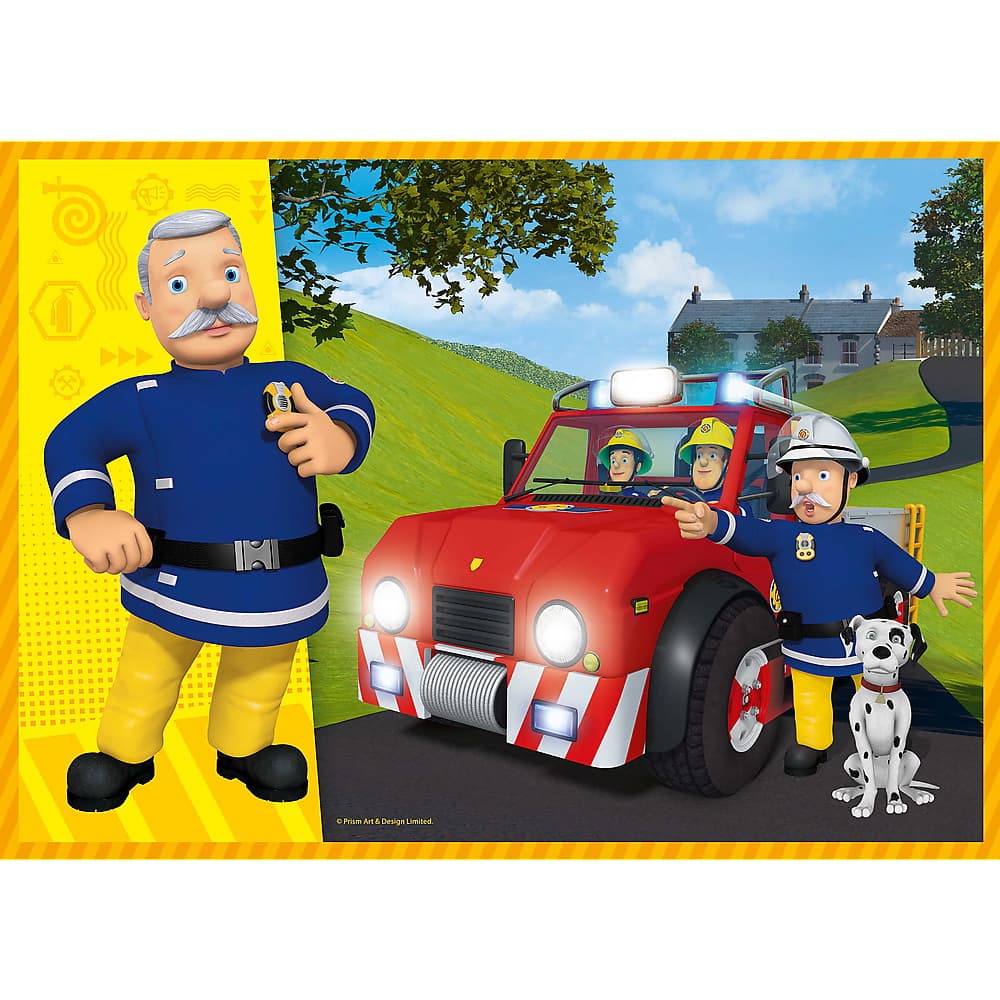 Puzzle 4 in 1 -  Pompierul Sam - Curajosul Sam | Trefl