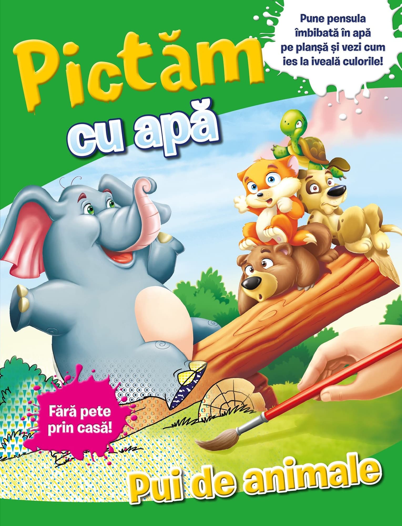 Pictam cu apa. Pui de animale |