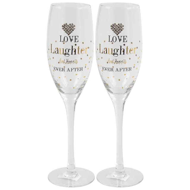 Set 2 pahare sampanie - Mad Dots - Love Laughter | Lesser & Pavey