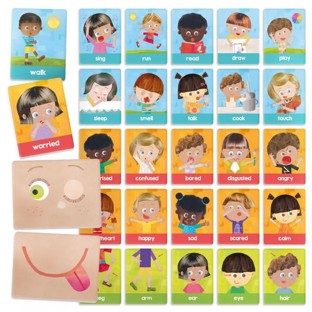 Joc educativ - Emotions and Actions Montessori Flash Cards | Headu