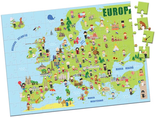 Puzzle 104 piese - Harta Europei | Didactica Publishing House