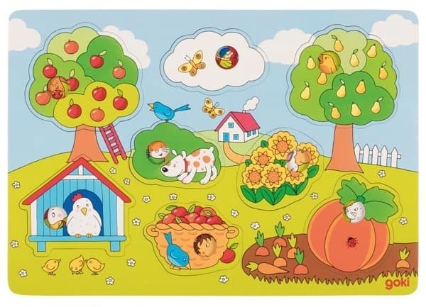 Puzzle cu fundal - In Gradina | Goki