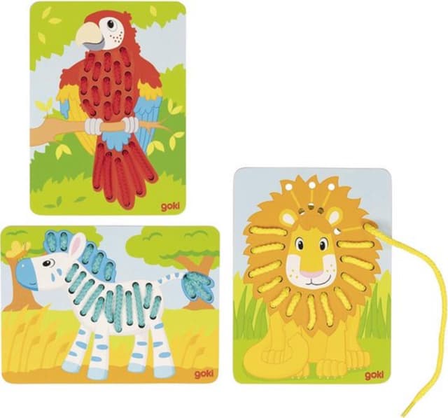 Joc de cusut - Animale, 3 piese | Goki