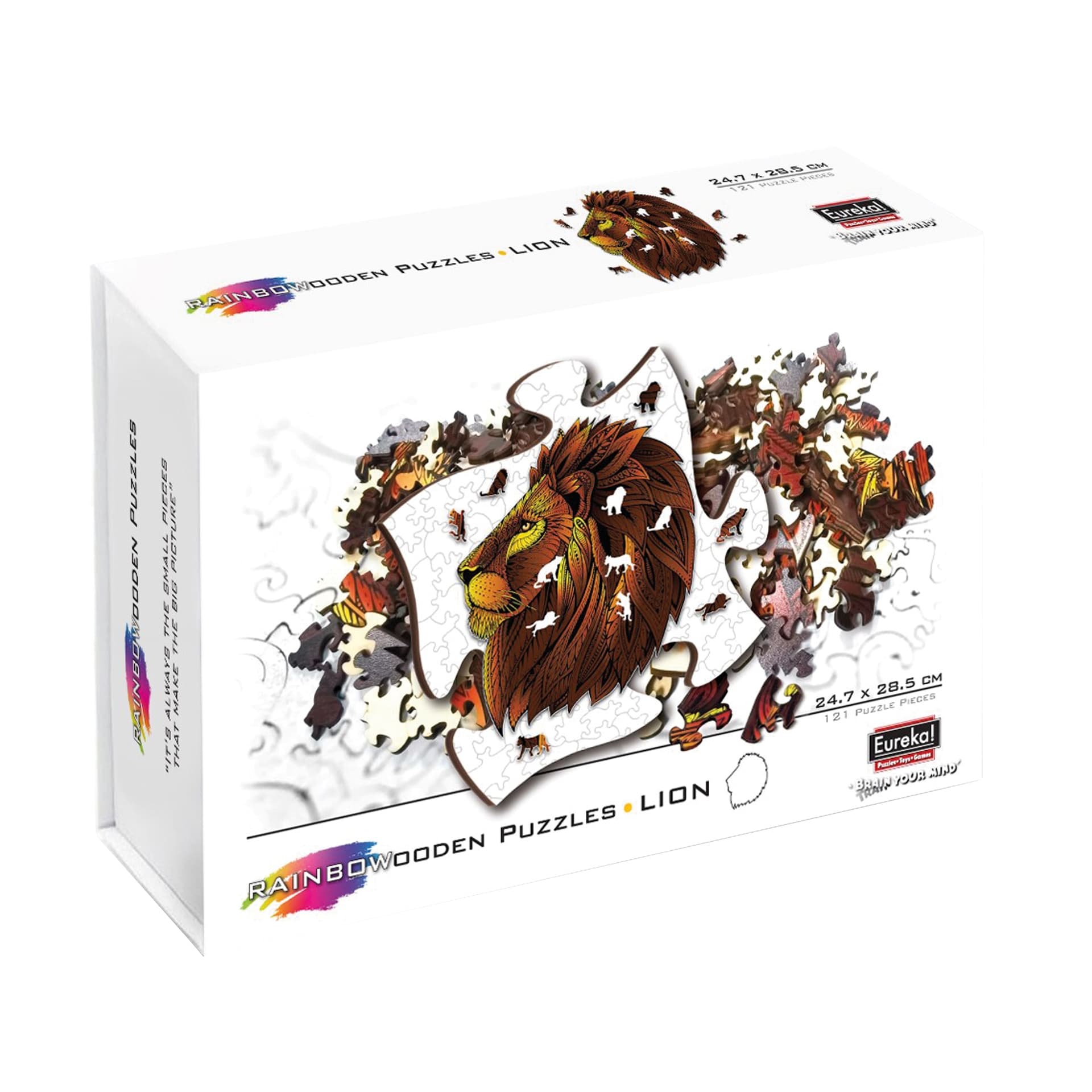 Puzzle din lemn - Leu, 121 piese | Eureka