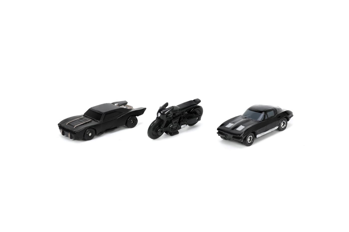 Set masinute - The Batman: Batmobile, Batcycle & 1963 Chevy Corvete | Jada Toys