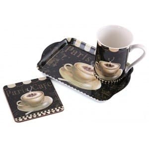 Cana cu tava si suport pahar - Paris Cafe Time For Tea | Creative Tops