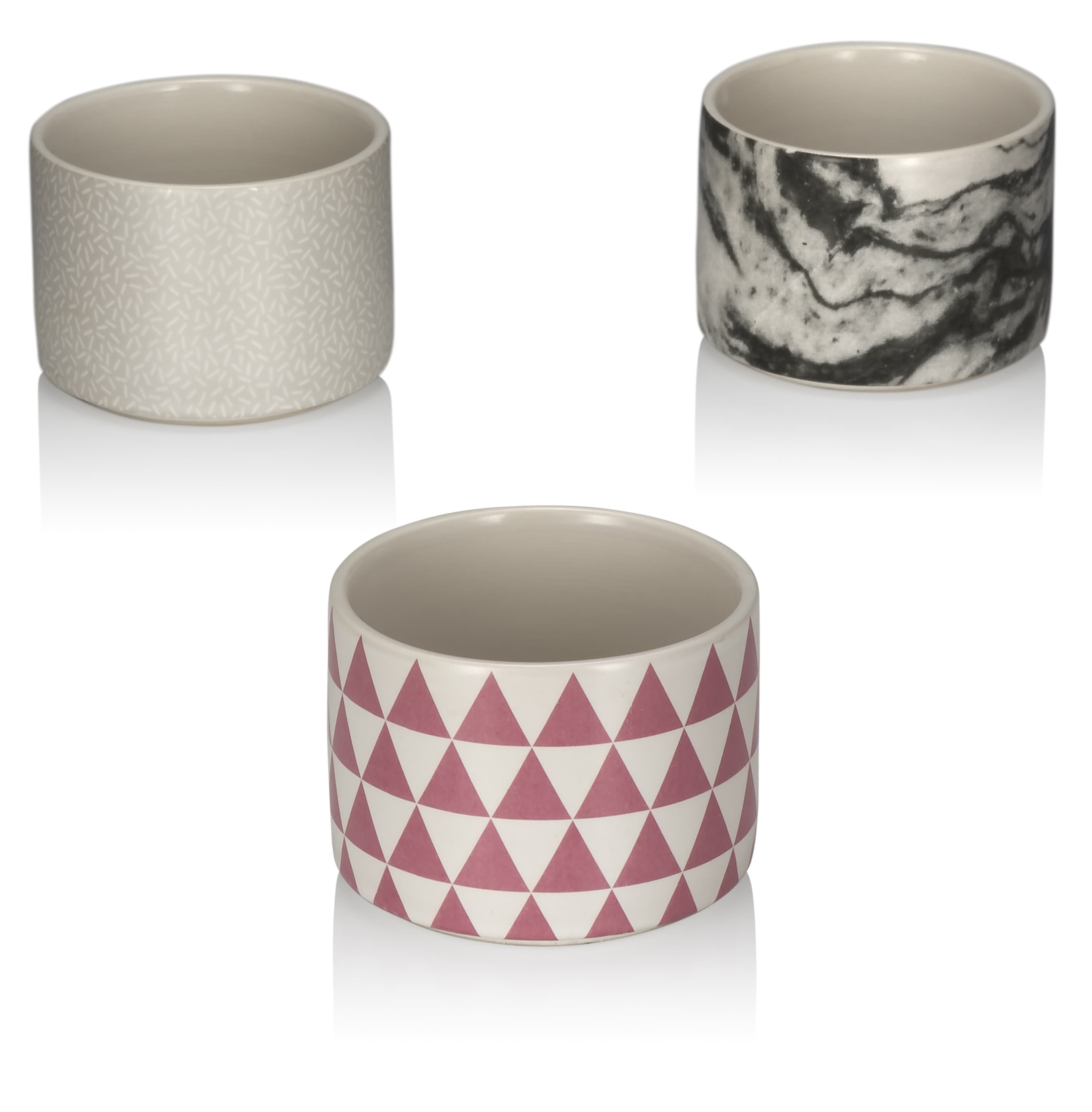 Set 3 pahare din ceramica - We Live Like This Stacking  | NPW