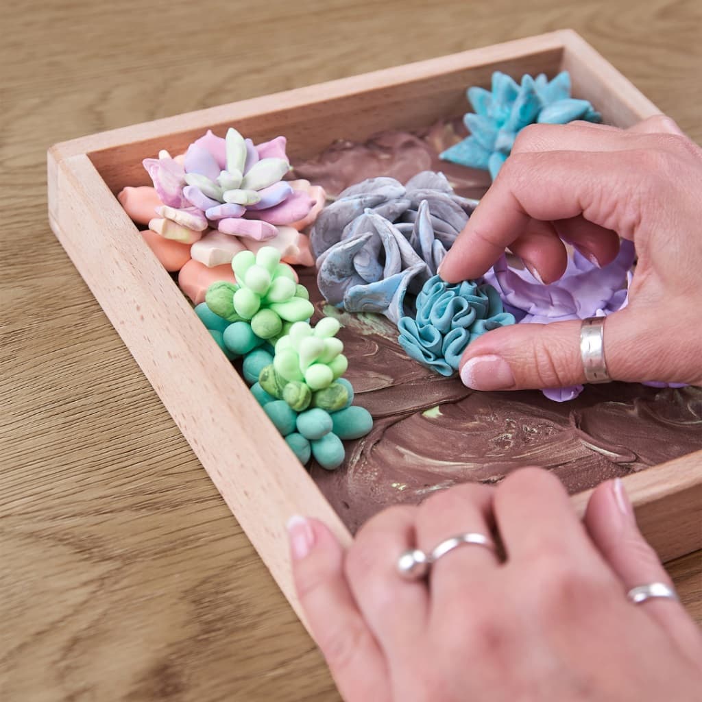 Set creativ - Wood&Craft DIY Succulents - Tenderness | Okto Clay