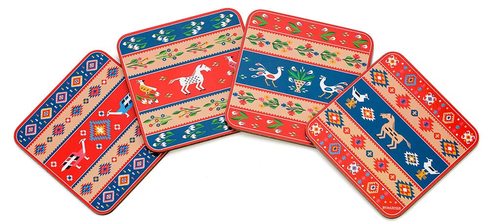 Set 4 suporturi pentru pahare - Romania | Magnetella