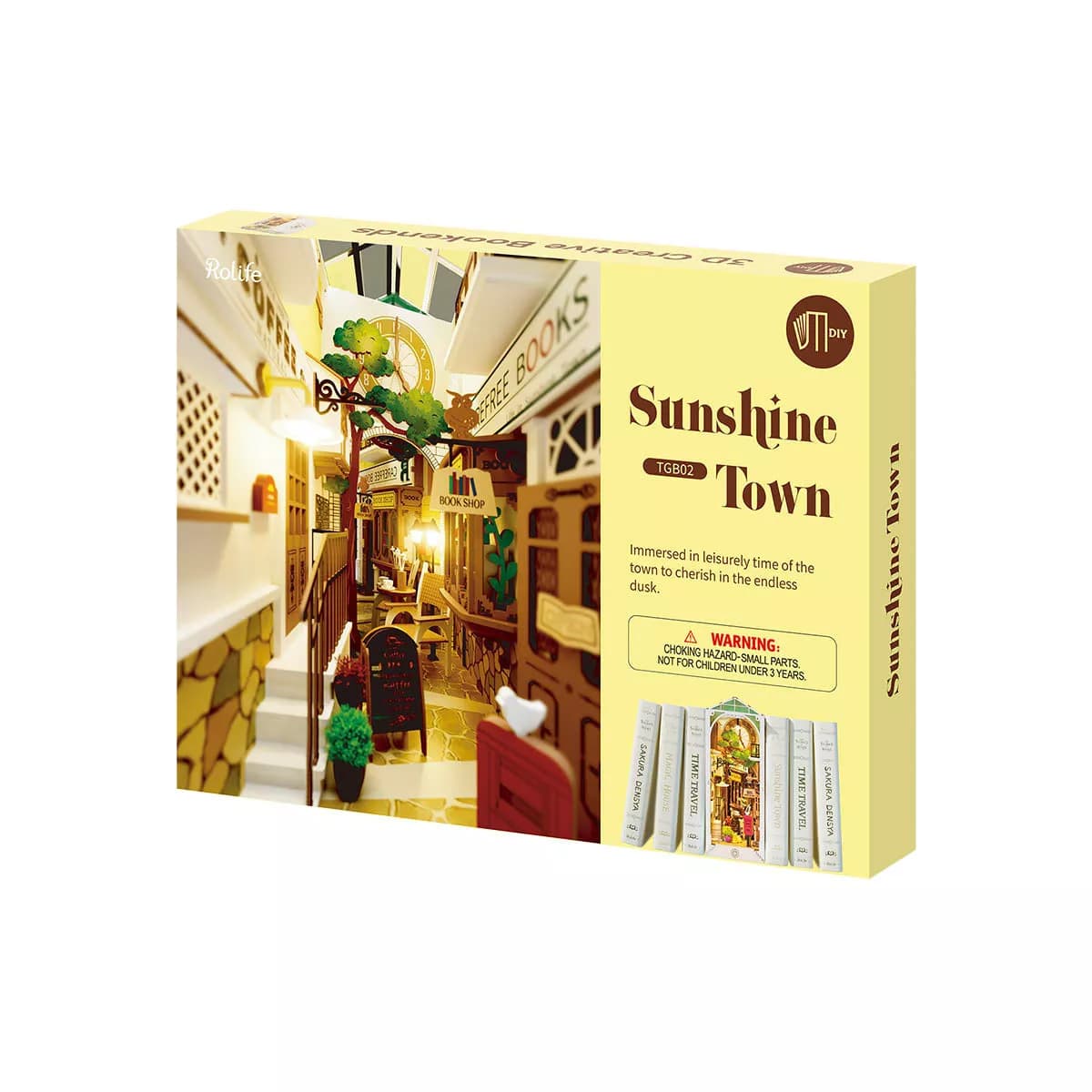 Book Nook. Puzzle 3D - Cotor de carte DIY - Sunshine Town | Robotime