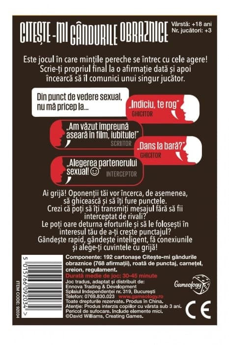 Joc - Citeste-mi gandurile obraznice | Gameology