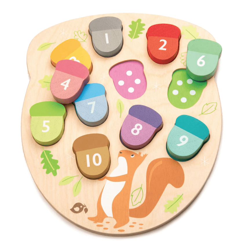 Jucarie din lemn - How Many Acorns? | Tender Leaf Toys