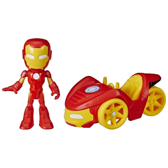 Set figurina si masinunta - Spidey And His Amazing Friends - Iron Man & Iron Racer | Hasbro