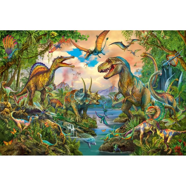 Puzzle 150 piese - Wild Dinosaurs (cu tatuaj) | Schmidt