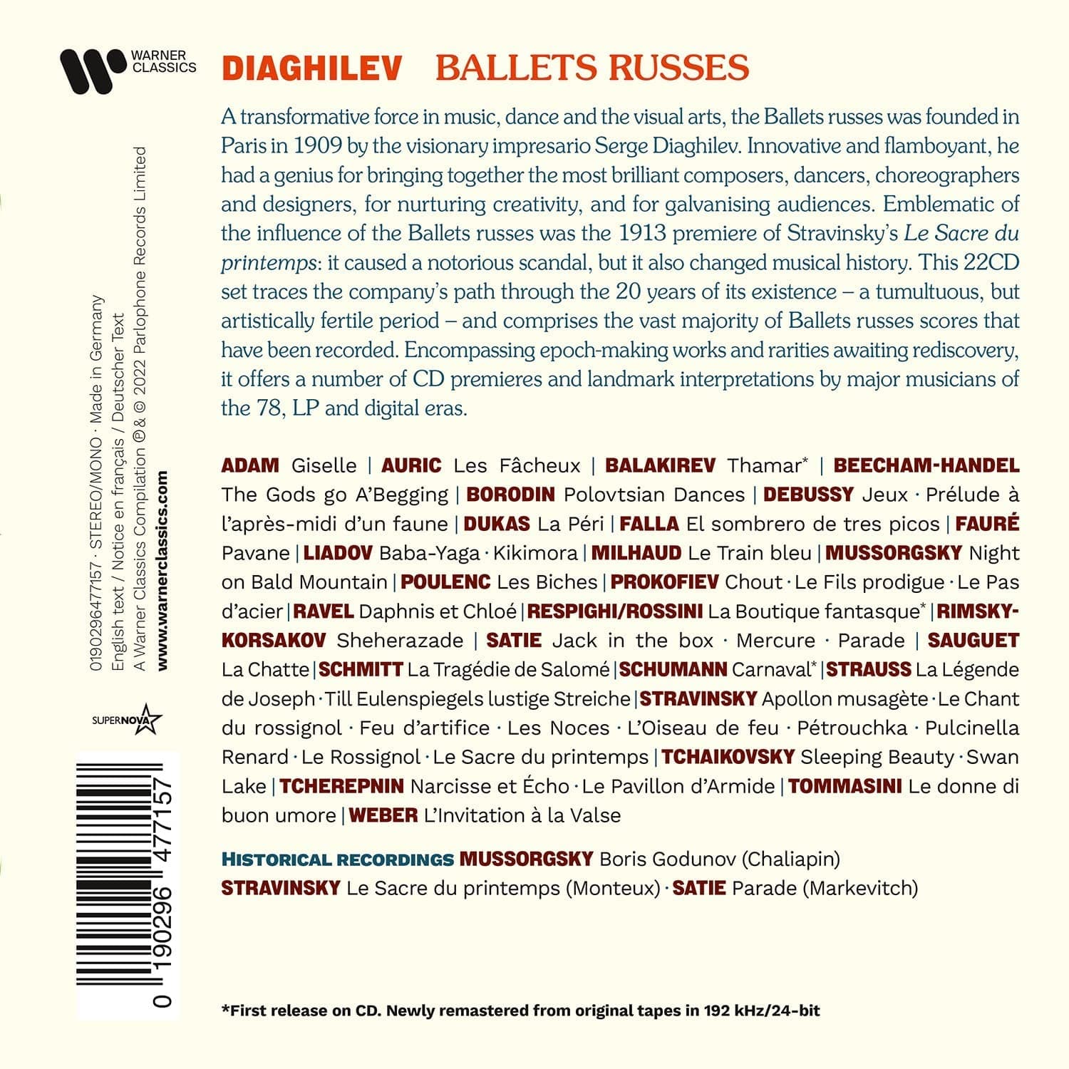 Diaghilev - Ballets Russes (22xCD) | Various Artists