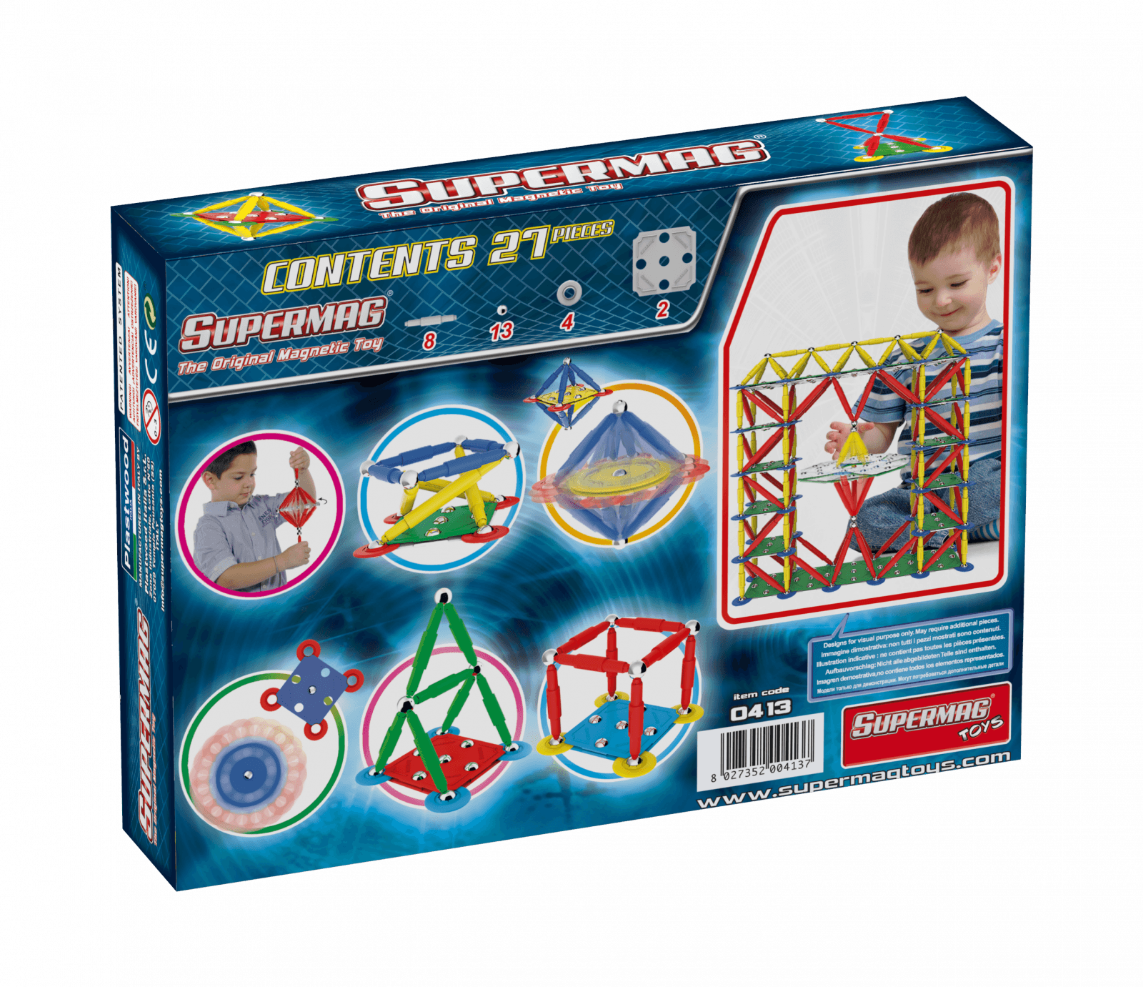 Set de constructie magnetic Classic - 27 piese | Supermag