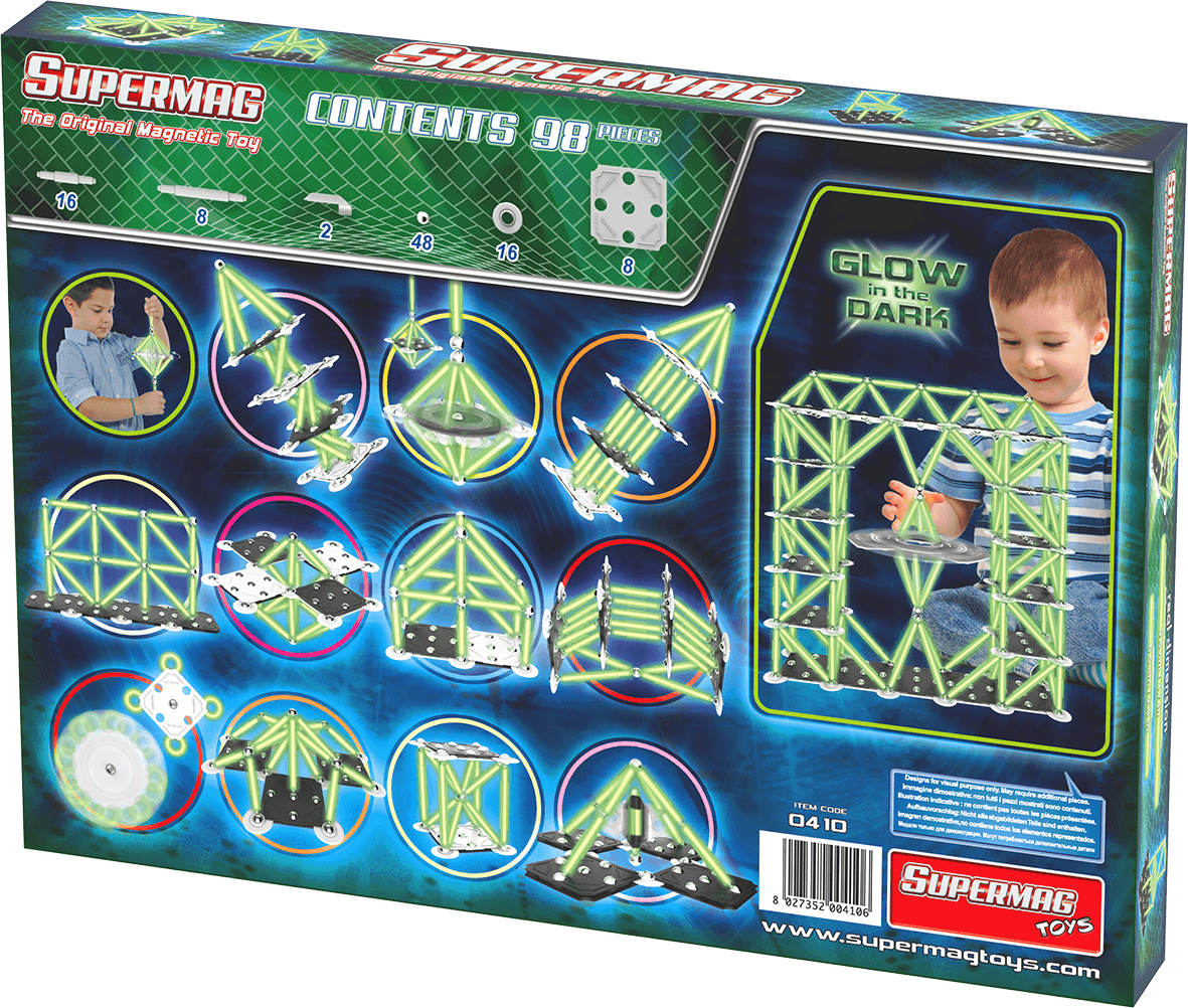 Set de constructie magnetic Classic Glow - 98 piese | Supermag